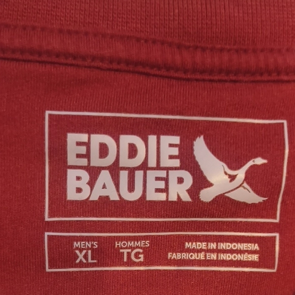 Eddie Bauer - Thermal 3 Button Long Sleeve Shirt Maroon Dark Red - Picture 2 of 6